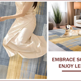 Ultra Soft Area Rug, Non Slip, Stain Resistant, Washable Area Rugs for Living Room, Bedroom, Contemporary Grey Abstract Harmony(Gray)