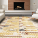 Ultra Soft Area Rug, Non Slip, Stain Resistant, Washable Area Rugs for Living Room, Bedroom, Playful Brown and White Pattern(Beige)