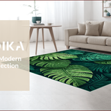 Ultra Soft Area Rug, Non Slip, Stain Resistant, Washable Area Rugs for Living Room, Bedroom, Soft Fluffy Monstera Inspired Theme(Green)