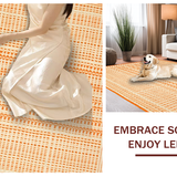 Ultra Soft Area Rug, Non Slip, Stain Resistant, Washable Area Rugs for Living Room, Bedroom, Dynamic Bold Linear Patterns(Orange)