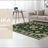 Ultra Soft Area Rug, Non Slip, Stain Resistant, Washable Area Rugs for Living Room, Bedroom, Elegant Floral Mihrab Artwork(Green)