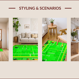 Ultra Soft Area Rug, Non Slip, Stain Resistant, Washable Area Rugs for Living Room, Bedroom, Interactive Cityscape Adventure Design(Green)
