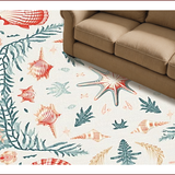 Ultra Soft Area Rug, Non Slip, Stain Resistant, Washable Area Rugs for Living Room, Bedroom, Cute Coral Patterned Delight(White)