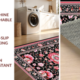 Modern Tiled Floral Aesthetic(Black)