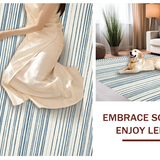 Ultra Soft Area Rug, Non Slip, Stain Resistant, Washable Area Rugs for Living Room, Bedroom, Subtle Pastel Striped Sophistication(White)