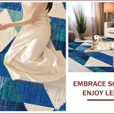 Ultra Soft Area Rug, Non Slip, Stain Resistant, Washable Area Rugs for Living Room, Bedroom, Ocean Beach Waves Polyester(Blue)
