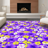 Ultra Soft Area Rug, Non Slip, Stain Resistant, Washable Area Rugs for Living Room, Bedroom, Elegant Textured Petal Arrangement(Purple)