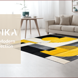 Ultra Soft Area Rug, Non Slip, Stain Resistant, Washable Area Rugs for Living Room, Bedroom, Chic Abstract Textured Aesthetic(Yellow)