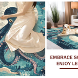Ultra Soft Area Rug, Non Slip, Stain Resistant, Washable Area Rugs for Living Room, Bedroom, Oceanic Creature Rug - Marine Theme Decorative Art Carpet(Blue)
