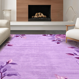 Ultra Soft Area Rug, Non Slip, Stain Resistant, Washable Area Rugs for Living Room, Bedroom, Vibrant Cozy Botanical Touch(Purple)