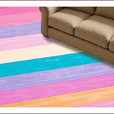 Ultra Soft Area Rug, Non Slip, Stain Resistant, Washable Area Rugs for Living Room, Bedroom, Kawaii Pastel Rainbow Nursery Play Mat(Red)