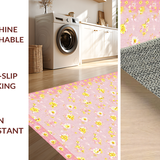 Ultra Soft Area Rug, Non Slip, Stain Resistant, Washable Area Rugs for Living Room, Bedroom, Bright Pink Botanical Appeal(Pink)