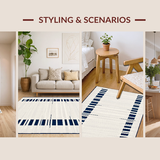 Elegant Rustic Symmetrical Stripe(White)