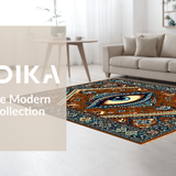 Ultra Soft Area Rug, Non Slip, Stain Resistant, Washable Area Rugs for Living Room, Bedroom, Artistic Evil Eye Symbolism(Brown)