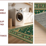 Ultra Soft Area Rug, Non Slip, Stain Resistant, Washable Area Rugs for Living Room, Bedroom, Green Embroidered Arabic Meditation Room Prayer Rug(Green)