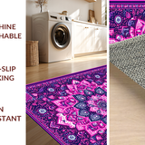 Ultra Soft Area Rug, Non Slip, Stain Resistant, Washable Area Rugs for Living Room, Bedroom, Serene Abstract Yoga Mat Visual(Purple)