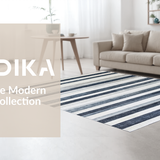 Ultra Soft Area Rug, Non Slip, Stain Resistant, Washable Area Rugs for Living Room, Bedroom, Contemporary Black White Stripe Carpet:  Linear Geometric Rug(Gray)