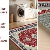 Ultra Soft Area Rug, Non Slip, Stain Resistant, Washable Area Rugs for Living Room, Bedroom, Contemporary Colorful Lattice Features(Red)