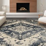 Artful Abstract Low Pile Composition(Black)