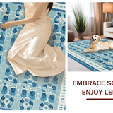 Ultra Soft Area Rug, Non Slip, Stain Resistant, Washable Area Rugs for Living Room, Bedroom, Blue Bowknot Bath Rug: Scalloped Design, Coquette Style, Cute Accent Rug(Blue)