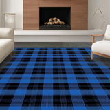 Contemporary Layered Plaid Decor(Blue)