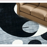 Ultra Soft Area Rug, Non Slip, Stain Resistant, Washable Area Rugs for Living Room, Bedroom, Modern Yin-Yang Patterned Delight(Black)