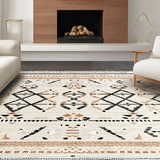 Ultra Soft Area Rug, Non Slip, Stain Resistant, Washable Area Rugs for Living Room, Bedroom, Modern Earthy Medallion Style(Beige)