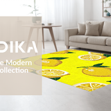 Ultra Soft Area Rug, Non Slip, Stain Resistant, Washable Area Rugs for Living Room, Bedroom, Bright Tropical Fruit Theme(Yellow)
