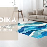 Ultra Soft Area Rug, Non Slip, Stain Resistant, Washable Area Rugs for Living Room, Bedroom, Oceanic Voyage Nautical Wave Rug With Sailing Adventure Theme(Blue)