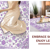 Ultra Soft Area Rug, Non Slip, Stain Resistant, Washable Area Rugs for Living Room, Bedroom, Serene Faded Floral Elements(Purple)