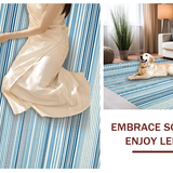 Ultra Soft Area Rug, Non Slip, Stain Resistant, Washable Area Rugs for Living Room, Bedroom, Soft Coastal Line Aesthetic(Blue)