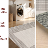 Ultra Soft Area Rug, Non Slip, Stain Resistant, Washable Area Rugs for Living Room, Bedroom, Sophisticated Beige Trellis Art(Gray)