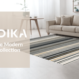 Ultra Soft Area Rug, Non Slip, Stain Resistant, Washable Area Rugs for Living Room, Bedroom, Black White Striped Floor Carpet, Bold Style(Black)