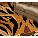 Ultra Soft Area Rug, Non Slip, Stain Resistant, Washable Area Rugs for Living Room, Bedroom, Bold Earthy Tiger Stripe Aesthetic(Brown)
