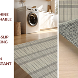 Ultra Soft Area Rug, Non Slip, Stain Resistant, Washable Area Rugs for Living Room, Bedroom, Timeless Vintage Patterned Geometry(Beige)