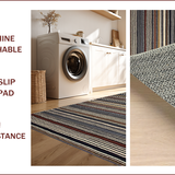 Ultra Soft Area Rug, Non Slip, Stain Resistant, Washable Area Rugs for Living Room, Bedroom, Boho Chic Striped Aesthetic(Gray)
