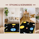 Ultra Soft Area Rug, Non Slip, Stain Resistant, Washable Area Rugs for Living Room, Bedroom, Stellar Educational Play Space(Yellow)
