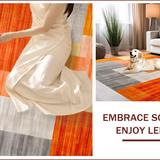 Ultra Soft Area Rug, Non Slip, Stain Resistant, Washable Area Rugs for Living Room, Bedroom, Contemporary Warm Color Fusion(Orange)