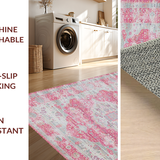 Ultra Soft Area Rug, Non Slip, Stain Resistant, Washable Area Rugs for Living Room, Bedroom, Luxurious Ombre Floral Arrangement(Pink)