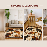 Ultra Soft Area Rug, Non Slip, Stain Resistant, Washable Area Rugs for Living Room, Bedroom, Vibrant Youthful Contemporary Look(Brown)