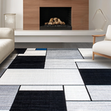Ultra Soft Area Rug, Non Slip, Stain Resistant, Washable Area Rugs for Living Room, Bedroom, Vibrant Abstract Geometric Elements(Gray)