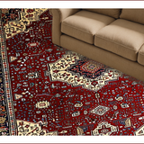 Ultra Soft Area Rug, Non Slip, Stain Resistant, Washable Area Rugs for Living Room, Bedroom, Timeless Medallion Vintage Flair(Red)