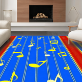 Ultra Soft Area Rug, Non Slip, Stain Resistant, Washable Area Rugs for Living Room, Bedroom, Elementary Rainbow Melody Style(Blue)