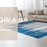 Ultra Soft Area Rug, Non Slip, Stain Resistant, Washable Area Rugs for Living Room, Bedroom, Serene Blue Gray Geometric Design(Blue)