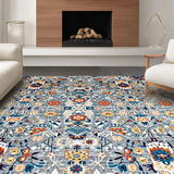 Ultra Soft Area Rug, Non Slip, Stain Resistant, Washable Area Rugs for Living Room, Bedroom, Contemporary Tiled Pattern with Flair(Gray)