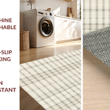 Ultra Soft Area Rug, Non Slip, Stain Resistant, Washable Area Rugs for Living Room, Bedroom, Sleek Neutral Geometric Motif(Beige)