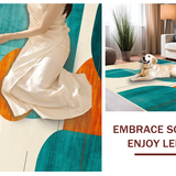 Ultra Soft Area Rug, Non Slip, Stain Resistant, Washable Area Rugs for Living Room, Bedroom, Vibrant Abstract Ink Splash(Blue)