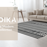 Ultra Soft Area Rug, Non Slip, Stain Resistant, Washable Area Rugs for Living Room, Bedroom, Striped Woven Rug: Farmhouse Style Area Rug(Black)