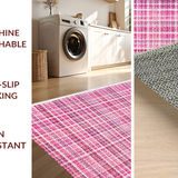 Ultra Soft Area Rug, Non Slip, Stain Resistant, Washable Area Rugs for Living Room, Bedroom, Pink White Bow Rug: Uno Reverse Aesthetic Floor Covering(Pink)