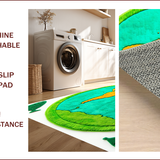 Ultra Soft Area Rug, Non Slip, Stain Resistant, Washable Area Rugs for Living Room, Bedroom, Round Moss-Inspired Bath Mat for Aesthetic Bathrooms(Blue)